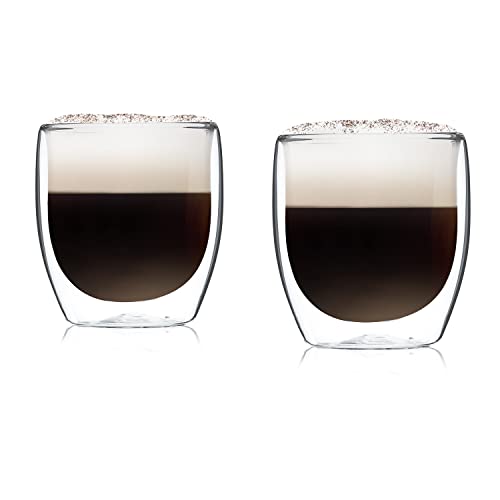 GLASWERK Latte Macchiato Design doppelwandiges Glas (2 x 230...