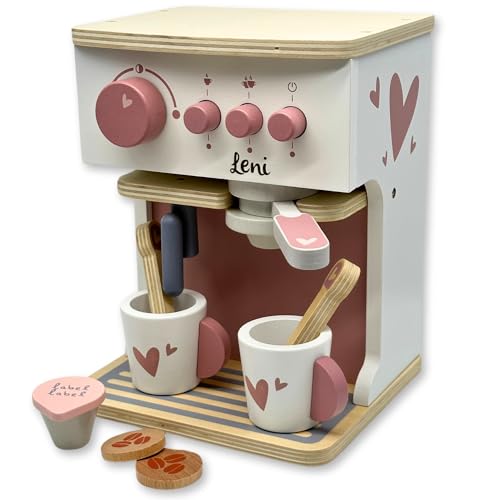 Kinderküche Kaffeemaschine rosa - personalisierbar I...