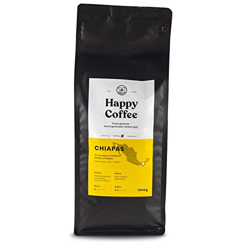 Happy Coffee Bio Filterkaffee 1kg [Chiapas] I Frische...
