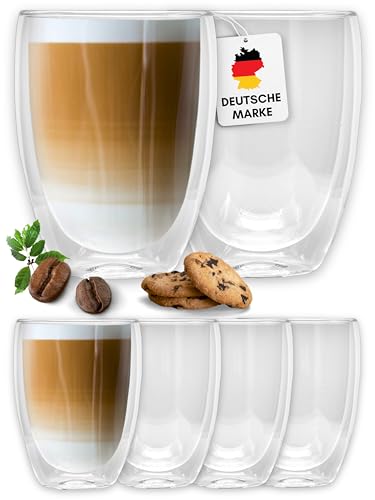 LAPRESO® Latte Macchiato Gläser doppelwandig 350ml - 6er...