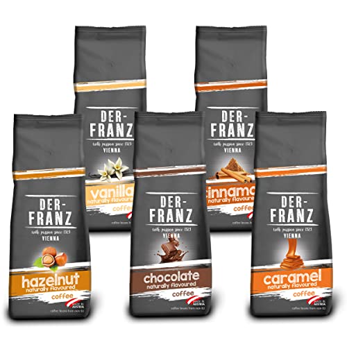 Der-Franz Kaffee Pack, ganze Bohne, aromatisiert, 5 x 500 g...