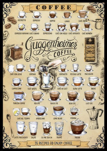Cafe Poster – Poster Kaffee – 35 Rezepte Kaffee – 35...